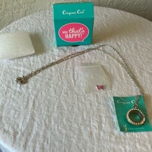 Origami Owl: 2018 Silver Tone Necklace with Mini Pendant & Pink Butterfly Charm